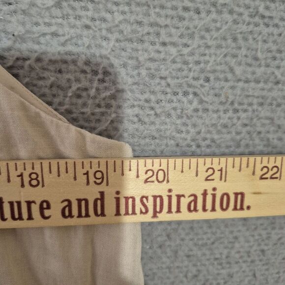 FLOREAT ANTHROPOLOGIE Women's Khaki Orange Embroidered Short Shift Dress L - Picture 10 of 11